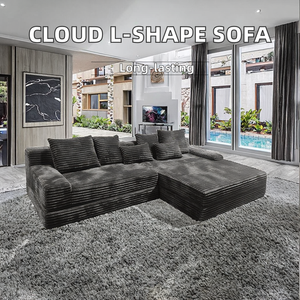 <span class=keywords><strong>Sofa</strong></span> Modular Minimalis Modern - Bentuk <span class=keywords><strong>L</strong></span> 3-Dudukan, Spons & Kain Corduroy Berdaya Tahan Tinggi, untuk Hotel & Rumah - Product Image 4