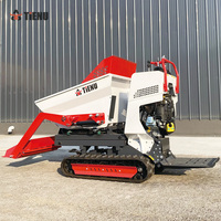 Mini tombereau autochargeur à prix avantageux, tombereau sur chenilles, tombereau hydraulique de 0,4 tonne, petit camion à benne avec moteur diesel