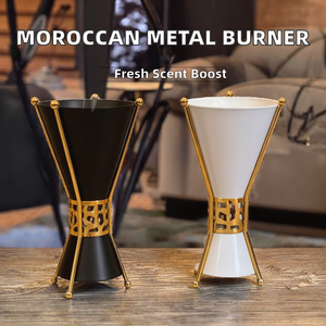 Brûleur d'encens en métal d'inspiration marocaine TaiRuiEr avec motif de danse arabe, style islamique, utilisation toute saison, Mubkhar - Product Image 2