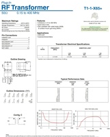 Balun de Línea de Transmisión MCL T1-1-X65+ T1-1+ DIP 50Ω 0.15-400MHz 1:1, Transformador de Radiofrecuencia de Señal RF