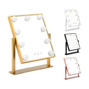 Vàng Tone Thay Đổi Độ Sáng Máy Tính Để Bàn Trang Điểm Gương Lớn Đèn <span class=keywords><strong>Magnifying</strong></span> Bàn Trang Điểm Cho Cô Gái Bóng Đèn Mới Personalizable Mỹ Phẩm Mặc Quần Áo - Product Image 1