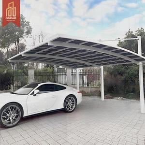 Structure en alliage d'aluminium avec <span class=keywords><strong>vitrage</strong></span> en polycarbonate bleu pour abri de voiture extérieur, allée de stationnement, cour - Product Image 1