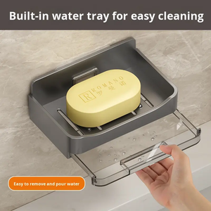 Modern No-Drill Soap Dish No Drilling Wall Mounted Layer Soap Holder Soap Sponge Dish Bathroom Accessories - Product Image 2