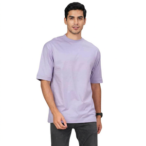 T-shirt à manches courtes pour homme, couleur violette, avec logo noir imprimé, col rond, coupe classique, 100% coton jersey, design respirant - Product Image 3