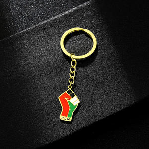 Porte-clés rétro or pendentif Palestine en acier titane hommes et femmes pendentif Couple accessoires breloque drapeau Palestine porte-clés - Product Image 3