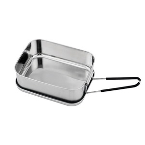 Stainless Steel Rectangular Lunch Box With Lid Stackable Bento Box For Student And Office Use - Product Image 5