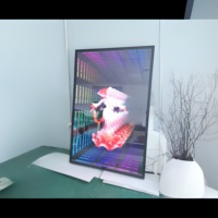 Moderne Plat LED Infinity Miroir Lampe Structure Creuse DIY Lumières Tunnel Plancher Aquarium Tesseract Industriel Verre Acier Maison