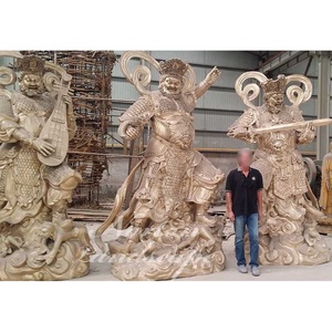 Statua di <span class=keywords><strong>Buddha</strong></span> Seduto in Stile Cinese a Grandezza Naturale, Scultura Religiosa in Metallo Pressofuso, Bronzo e Ottone, Produzione all'Ingrosso Norton - Product Image 3