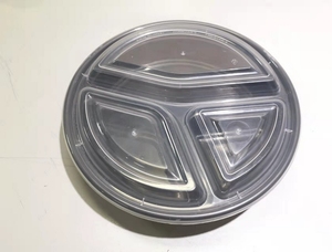 Contenedor Redondo de Plástico PP Desechable de 3 Compartimentos HACAMY con Tapa Hermética para Preparación de Comidas y Uso en Comida para Llevar - Product Image 5