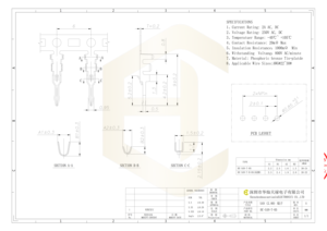 موصلات نحاسية HC-SAN-T بخطوة 2.0 مم لتوصيل الأسلاك باللوحات الإلكترونية - Product Image 3