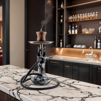 Grand narguilé narguilé en acier inoxydable personnalisé de luxe avec logo personnalisé Ensemble avec tuyau Accessoires pour fumeurs