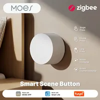 Interrupteur intelligent MOES Tuya Zigbee à bouton rotatif, télécommande sans fil, lumière RGB à intensité variable, réglable, 5 actions, scénarios domestiques