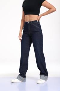 Dark Blue <b>Women</b> Washed straight Denim Jeans Fashion <b>Trousers</b> <b>for</b> <b>women</b> - Product Image 3