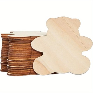 Disesuaikan belum selesai beruang kayu bentuk 20 Pak irisan Laser-Cut untuk proyek seni DIY dan dekorasi rumah Dropshipping