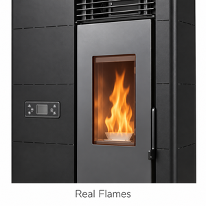 Stufa <span class=keywords><strong>a</strong></span> <span class=keywords><strong>Pellet</strong></span> per Riscaldamento Centralizzato con Kit Aria Calda, Sistema di Riscaldamento Centralizzato Multi-Stanza per Grandi Case e Ville - Product Image 5