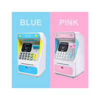 Tirelire électronique ATM pour enfants, jouet de simulation de reconnaissance faciale avec musique, mini tirelire à enroulement automatique des billets