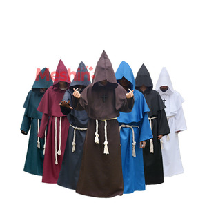 MS Luxurious pour femmes et hommes, ensemble de robe de prêtre pour cosplay d'Halloween, costume de moine médiéval pour adultes - Product Image 1