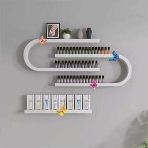Nail Salon Display Rack Wall Mounted Iron Golden Pink <b>Black</b> White Nail <b>Polish</b> Display Rack Display - Product Image 2