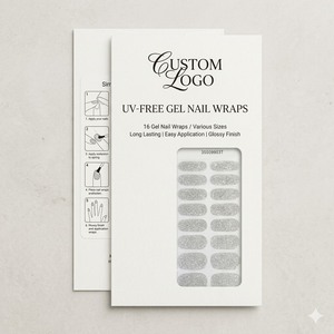 1 Tira de Gel Plateado Holográfico con Purpurina para Uñas, Adhesiva, Sin UV, Aplicación DIY en 3 Minutos, Vegana, Libre de Crueldad Animal, Venta al por Mayor - Product Image 1