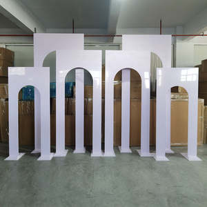 Decoración DE BODA diseño Simple blanco acrílico puerta arco telón de fondo soporte para evento escenario boda telones de fondo - Product Image 3