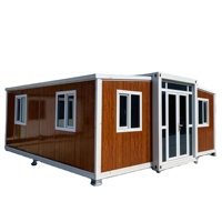 Casa Contenedor de Lujo Expandible con Panel Sándwich Aislado, Apartamento Modular Moderno de Doble Ala para Villa, 20ft 40ft