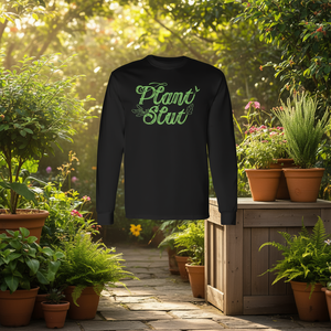 Camiseta de manga larga Plant Slut Premium con estampado negro y verde, ajuste unisex - Product Image 3