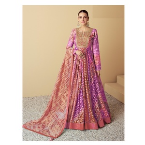 Organza suave con impresión digital, vestido Anarkali para Festival y fiesta, vestido de novia disponible a granel - Product Image 1