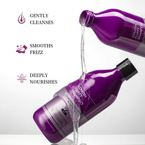 HUNMUI Kit de Soins Capillaires Kératine Shampooing et Après-Shampooing Anti-Frisottis Renforce la Fibre Capillaire Facilite le Démêlage Marque Privée - Product Image 6