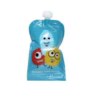 spout pouch filling plastic drinking water for fruit juice spout pouch for baby food reusable packeging spouted pouch