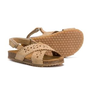 <span class=keywords><strong>Sandales</strong></span> à bout ouvert pour adolescents, chaussures à la mode avec sangle Slingback découpé au Laser en daim pour filles et enfants - Product Image 2