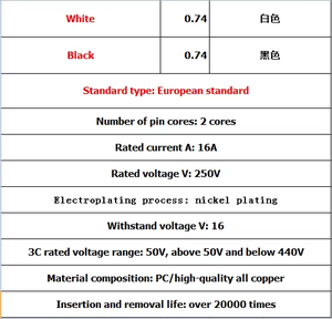 Spina di alimentazione europea staccabile auto cablaggio 16 a250v spina coreana tedesca Standard europea spina di alimentazione a tre poli - Product Image 6