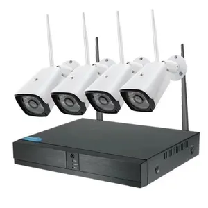 Kit CCTV Nirkabel FansuTi XMEye 1080P 4CH Penglihatan Malam Jarak Jauh Kit Kamera CCTV Wifi Luar Ruangan