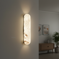 Lampe murale LED moderne en marbre pour chambre à coucher, hôtel, intérieur, lampe murale décorative en marbre de pierre d'albâtre pour la maison, lampe de chevet LED