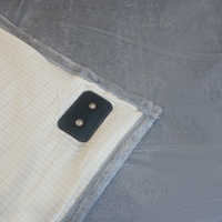 Couverture en flanelle tricotée écologique avec fibres d'argent, anti-ondes électromagnétiques, pour mise à la terre, brodée, antistatique