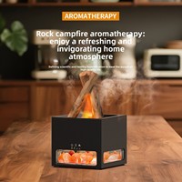 Nouvelle machine d'aromathérapie à flamme simulée en pierre de sel, humidificateur USB coloré pour la maison