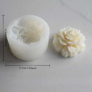Molde de silicona para vela perfumada con flor de peonía rosa para herramientas de pastel de yeso con pegamento de mano DIY - Product Image 5