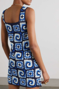 Fiesta de verano Ropa de playa Vestido de ganchillo Diseño de mal de ojo Asimétrico Acrílico <span class=keywords><strong>Granny</strong></span> Square Rodilla caída Boho Festival Resort Cover - Product Image 6