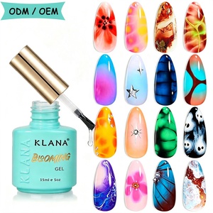 KLANA 2026 Gel Transparente para Uso en Salón, Gel de Larga Duración para Efecto Blooming, Gel de Acabado UV LED de 15 ml, Removible en Agua, para Diseño de Uñas con Efecto Acuarela - Product Image 2