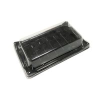 Plateaux rectangulaires jetables japonais d'assiette de sushi de sashimi de récipient d'emballage alimentaire à emporter de catégorie comestible
