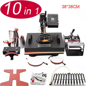 Presse à chaud 10 en 1 38x38cm pour impression sur t-shirts, mugs, chaussures, transfert par sublimation DTF, fonctionnement manuel - Product Image 1