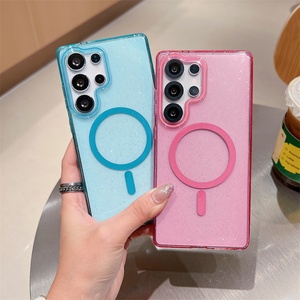 เคสใสแม่เหล็กดูดติดกันแบบมีกลิตเตอร์วิบวับ สำหรับ Samsung S25 Edge S24 Ultra Plus ลายท้องฟ้าเต็มดาว  วัสดุ PC โปร่งใส  บางเฉียบ ป้องกันอย่างดี - Product Image 4