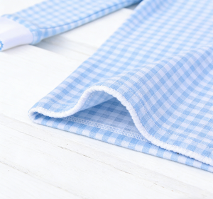Ensemble de pyjamas en vichy bleu pour bébés garçons, mode de Pâques, vêtements de nuit pour enfants personnalisés - Product Image 4