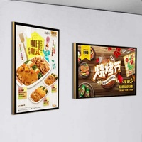 Kotak Lampu LED Kaca Tahan Air 2026 dan Papan Menu Restoran dengan Tampilan Poster Bercahaya, Papan Iklan Kotak Lampu Tipis