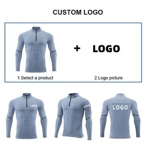 Pakaian Olahraga Pria Logo Kustom Poliester Lengan Panjang Seperempat Ritsleting Celana 2 Potong Set Pakaian Joging Grosir - Product Image 6