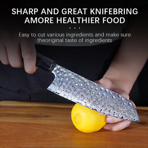 <span class=keywords><strong>Couteau</strong></span> <span class=keywords><strong>Santoku</strong></span> japonais <span class=keywords><strong>de</strong></span> haute qualité <span class=keywords><strong>de</strong></span> 7 pouces 67 couches <span class=keywords><strong>couteau</strong></span> <span class=keywords><strong>de</strong></span> <span class=keywords><strong>chef</strong></span> en acier damas SKD11 noyau en acier manche en ébène - Product Image 5