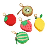 Porte-clés personnalisable en cuir PU, mini porte-monnaie en forme de fruit, breloque de sac, cadeau