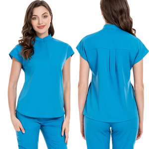 Élastique Séchage Rapide Médecin Soins Infirmiers Clinique Dentaire Salon de Beauté Spa Opération Scrubs Costume Logo Personnalisé Femmes Rayonne Scrubs Uniforme Ensemble - Product Image 2