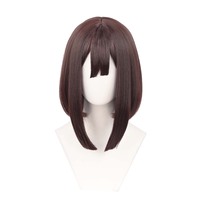 Perruque synthétique courte brune résistante à la chaleur pour femme, style cirque, pour fête d'Halloween DONG-008