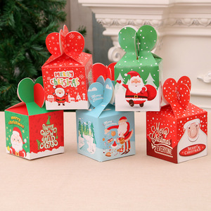 Nueva caja plegable de Navidad con diseño de manzana, caja de embalaje de dibujos animados para Nochebuena, caja de papel, caja de dulces, caja de regalo - Product Image 1