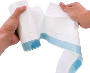 ถุงขยะแบบมีเชือกผูก ผลิตจากพลาสติก PE รีไซเคิลได้ เป็นมิตรต่อสิ่งแวดล้อม (แบบกำหนดเองได้) - Product Image 1